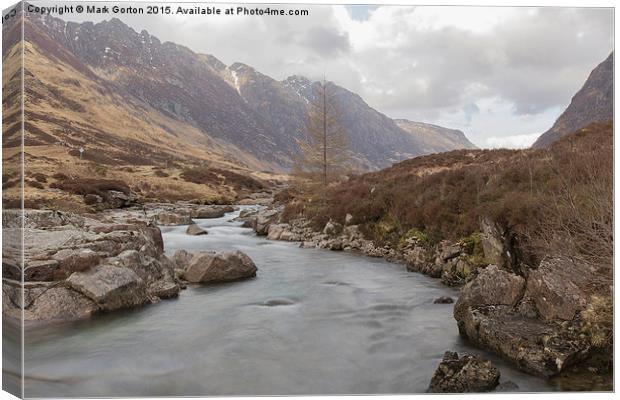  Snowy Topped Mountains Near Fort William Scotland Canvas Print by Mark Gorton