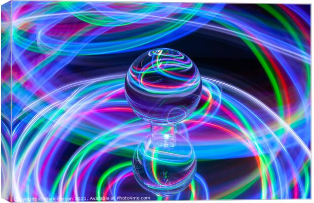 Abstract Crystal Ball Light Painting 1 Canvas Print by Mark Gorton