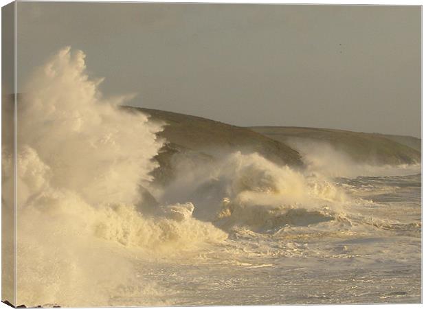 Porthleven Storm, Cornwall Canvas Print by C.C Photography
