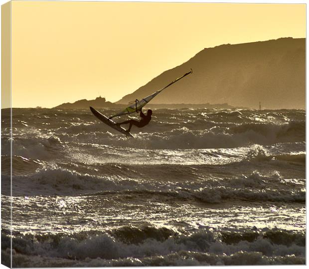 Windsurfing off Marazion Bay Canvas Print by C.C Photography