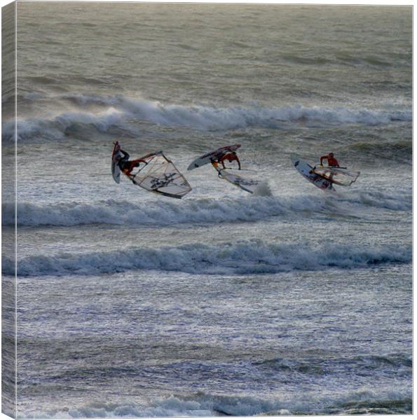 Airborne Windsurfing Canvas Print by C.C Photography