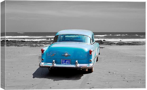 Auto on the Beach Canvas Print by james balzano, jr.