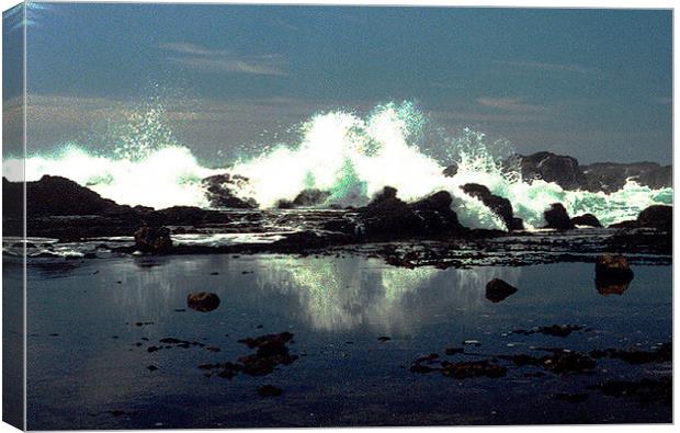 Waves Crashing on Rocks Canvas Print by james balzano, jr.
