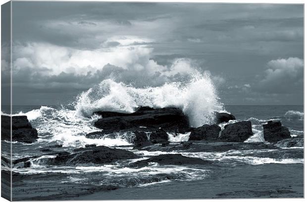  Waves Crashing on Rocks Duo Canvas Print by james balzano, jr.