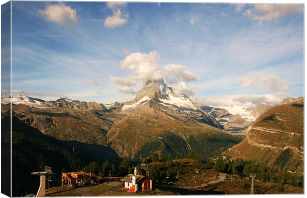 View from The Swiss  Alps Canvas Print by charlie Mellow
