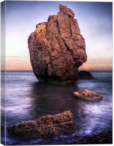 Sunset On Aphrodite's Beach Canvas Print by Aj’s Images