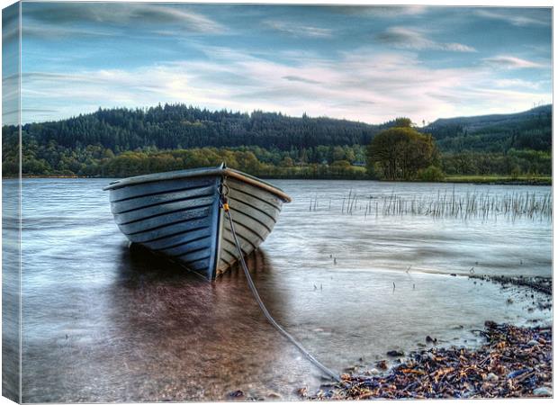Wooden Boat On Loch Ard Canvas Print by Aj’s Images