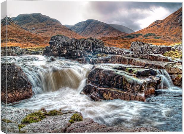 Waterfall On The River Etive Canvas Print by Aj’s Images
