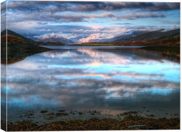 Morning Reflections On Loch Leven Canvas Print by Aj’s Images