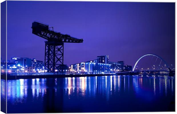 The River Clyde At Night. Canvas Print by Aj’s Images