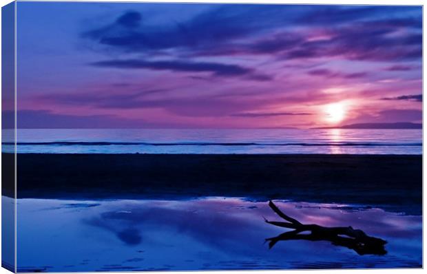 Sunset At Troon Beach Canvas Print by Aj’s Images