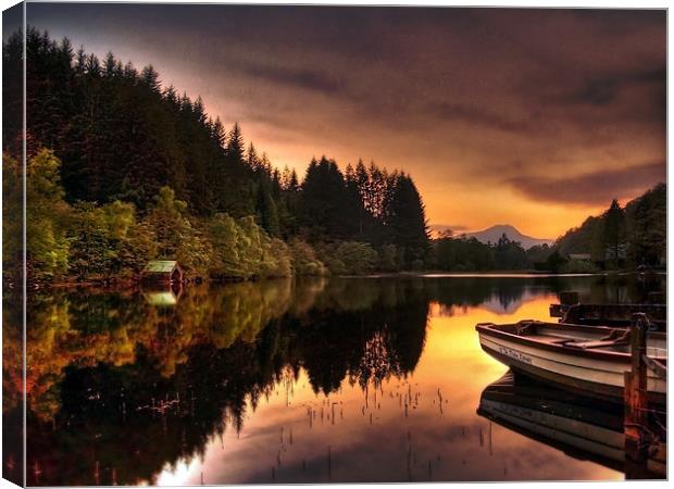 Loch Ard Reflections Canvas Print by Aj’s Images