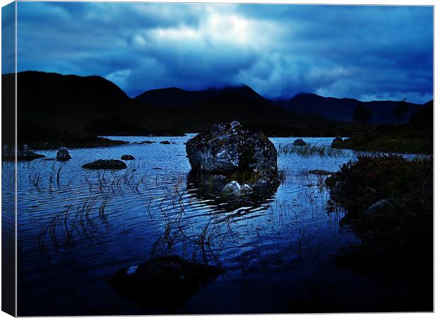 Dusk At Rannoch Moor In Scotland. Canvas Print by Aj’s Images