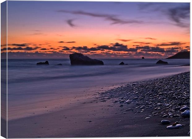 Sunset Over Aphrodite's Beach Canvas Print by Aj’s Images