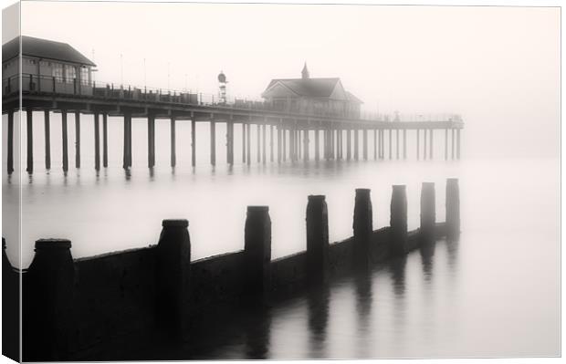 Southwold Pier through the mist Canvas Print by Stephen Mole