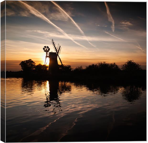 Sunset at Turf Fen Canvas Print by Stephen Mole
