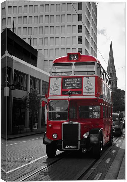 Red Bus, Christchurch New Zealand Canvas Print by Stephen Mole