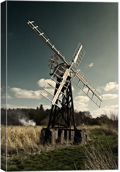 Boardman's Windmill, Post Mill, How Hill Canvas Print by Stephen Mole
