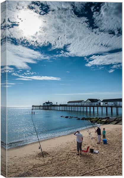 Fishing at Southwold Canvas Print by Stephen Mole