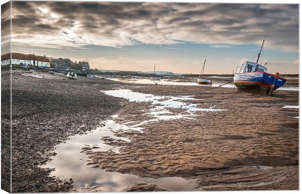 Tides out at Burnham Overy Staithe Canvas Print by Stephen Mole