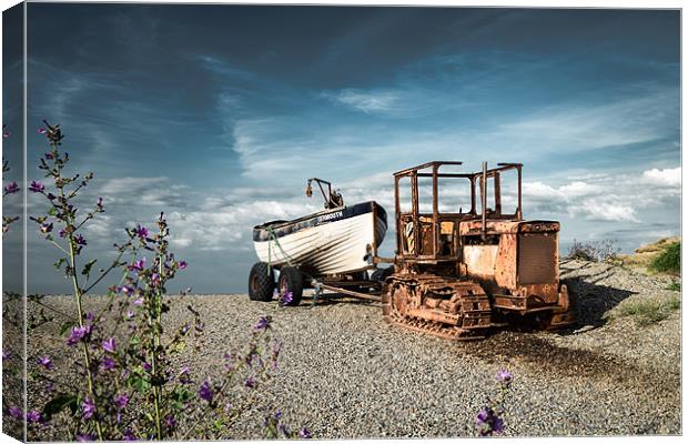 Tractor and Fishing Boat Canvas Print by Stephen Mole