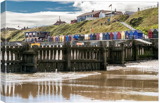 Mundesley Beach Huts Canvas Print by Stephen Mole