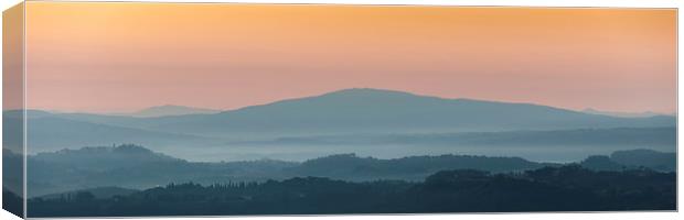 Dawn over the Tuscan Hills Canvas Print by Stephen Mole