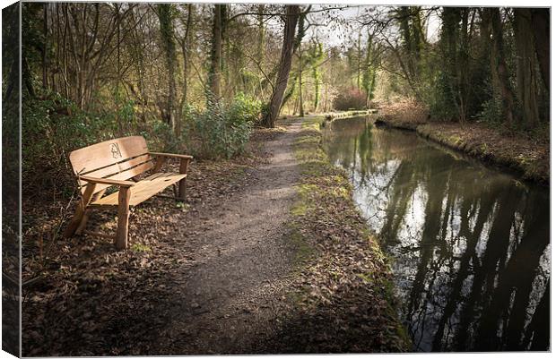 Bench at Fairhaven Trust Canvas Print by Stephen Mole