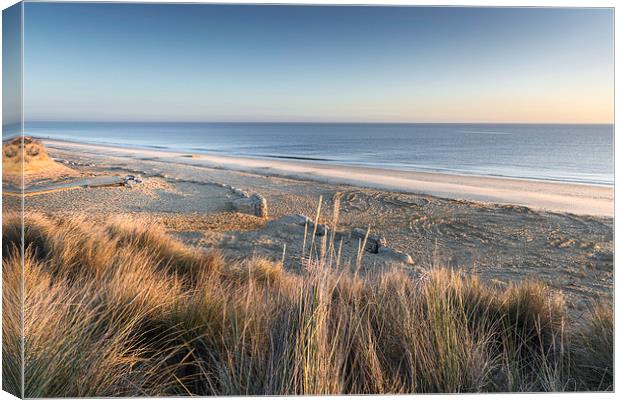 Hemsby Beach from the Dunes Canvas Print by Stephen Mole