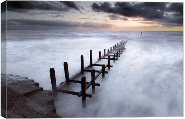 Grey Dawn at Overstrand Canvas Print by Stephen Mole