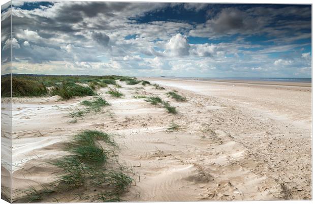  Brancaster Beach on a windy day Canvas Print by Stephen Mole