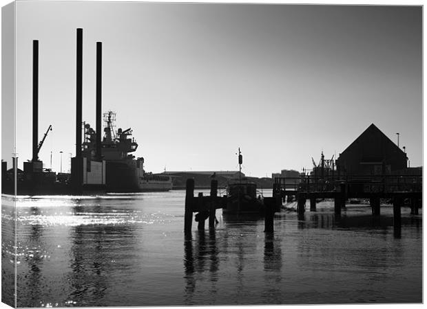 Industry on the River Yare at Great Yarmouth Canvas Print by Stephen Mole