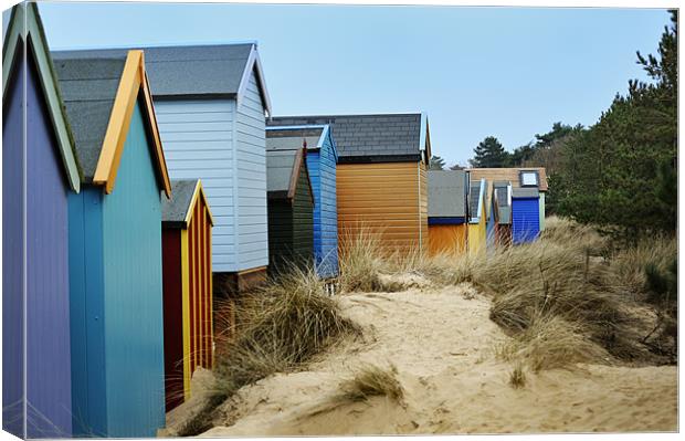 Beach huts at Wells Canvas Print by Stephen Mole