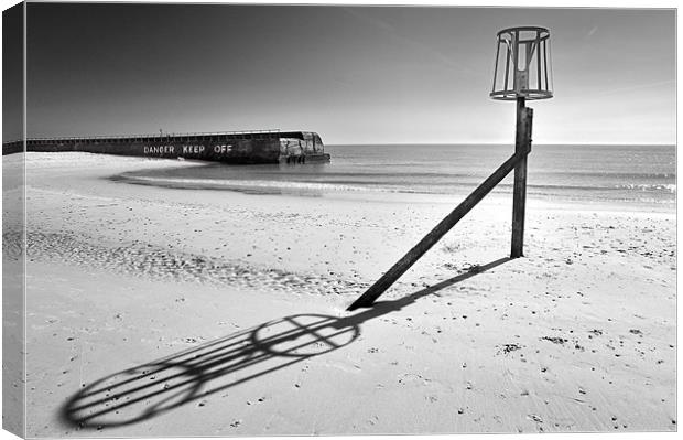 Beacon and shadow at Gorleston Canvas Print by Stephen Mole