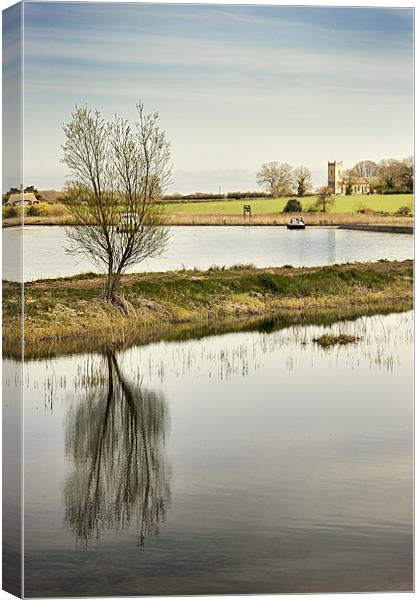 Tree and Church on the River Thurne Canvas Print by Stephen Mole