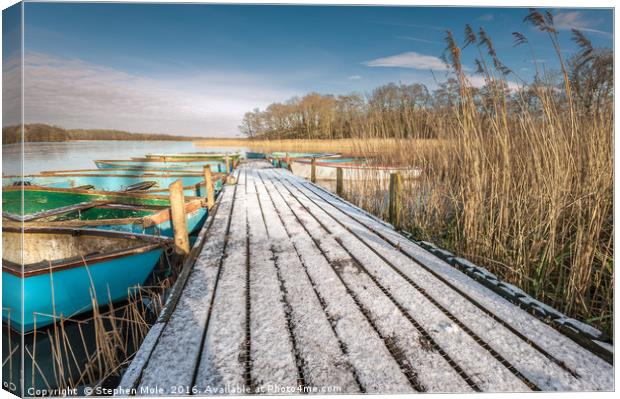 Jetty on Filby Broad Canvas Print by Stephen Mole