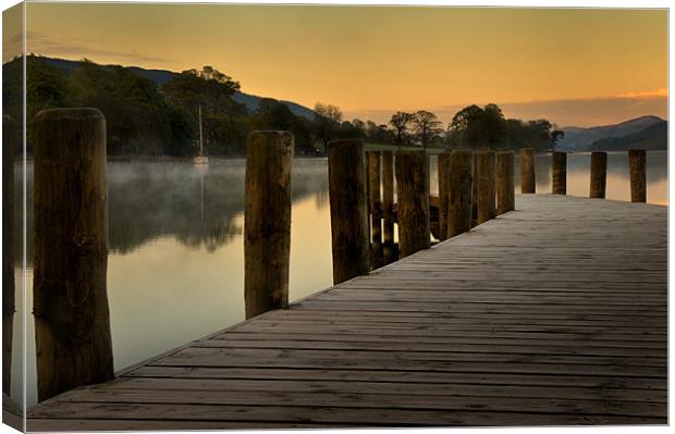 Jetty at Coniston Water Canvas Print by Stephen Mole