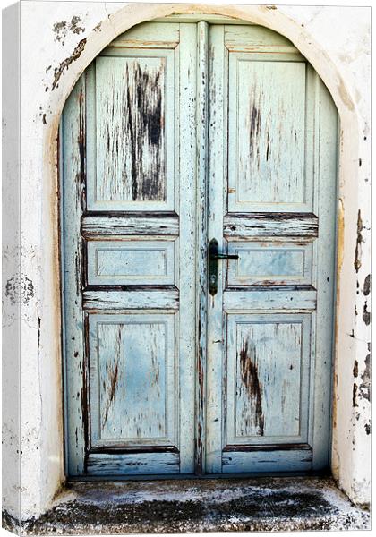 Santorini Greek Door Canvas Print by Stephen Mole