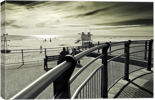 Bars, Barriers and Beach -- and Curves Canvas Print by Stephen Mole