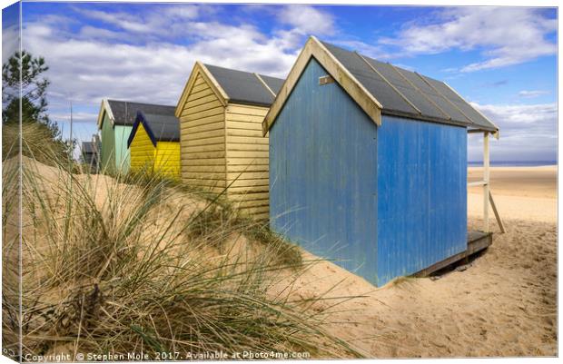 Beach Huts at Wells Canvas Print by Stephen Mole