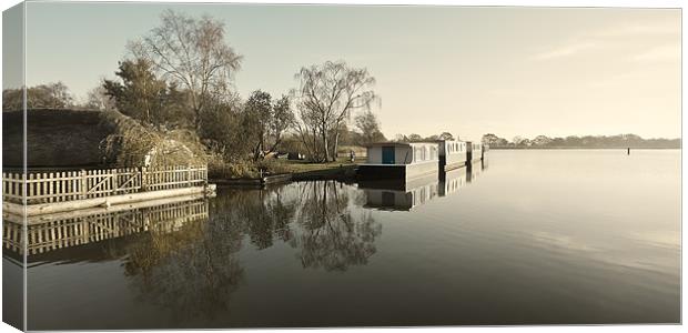 Boat Houses - desaturated Canvas Print by Stephen Mole
