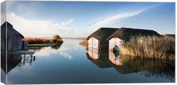 Hickling Broad Boat Houses Canvas Print by Stephen Mole