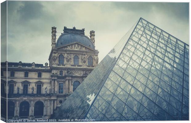 Glass Louvre Canvas Print by James Rowland