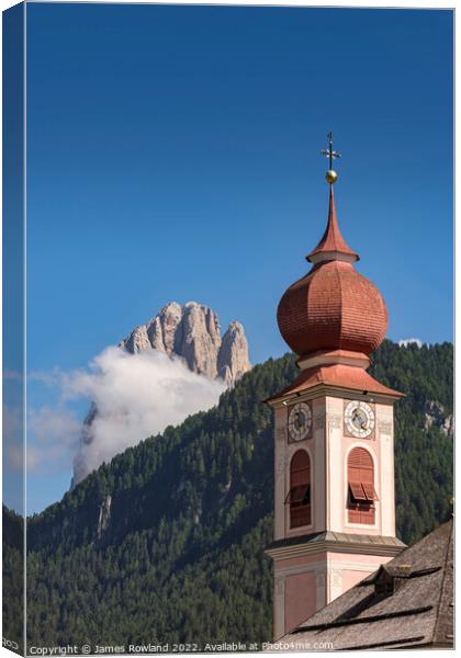 Ortisei in the Italian Dolomites Canvas Print by James Rowland