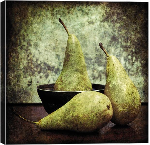 Pears and a bowl Canvas Print by James Rowland