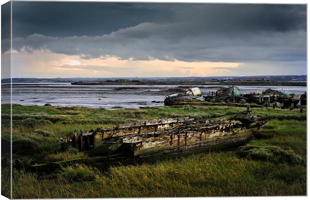 Wrecks on the River Medway Canvas Print by James Rowland