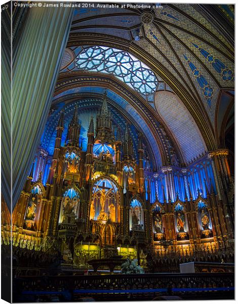 Montreal Cathedral interior Canvas Print by James Rowland