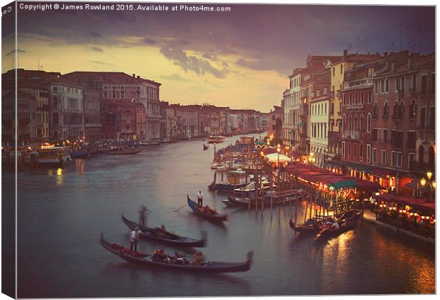 View from Rialto Bridge, Venice Canvas Print by James Rowland