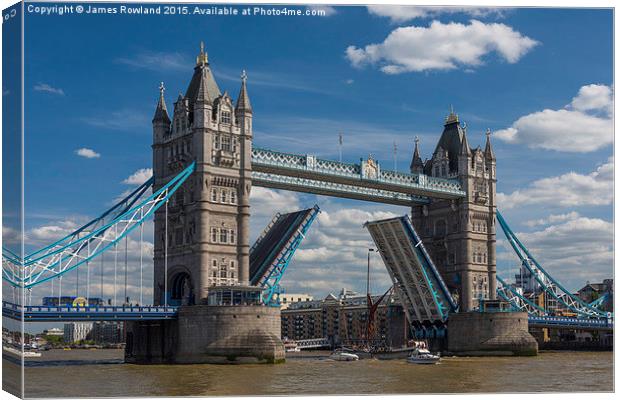  Tower Bridge Open Canvas Print by James Rowland