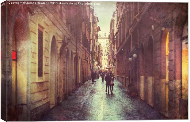  A Walk in Rome Canvas Print by James Rowland